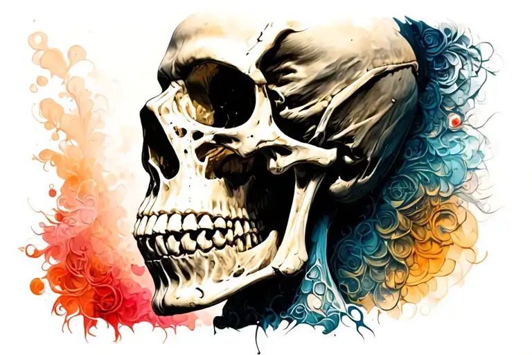 A Skeletal Design Full Of Shadow For The Neck