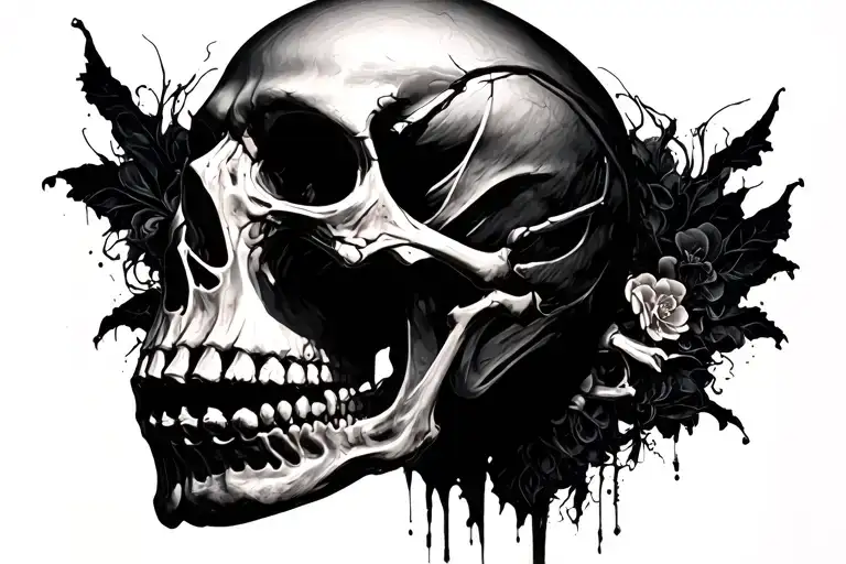 Black I Want A Skeletal Design Full Of Shadow