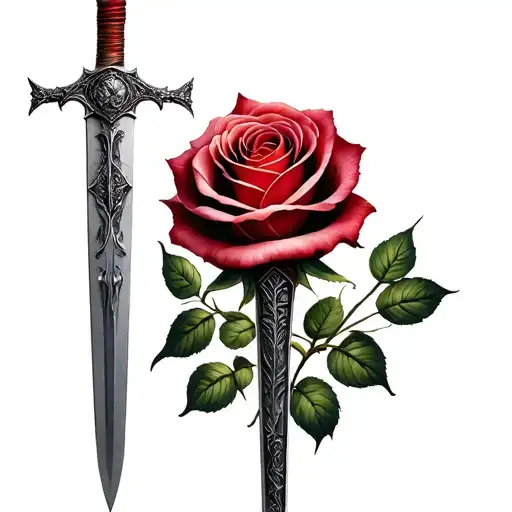 Claymore Sword Through Rose