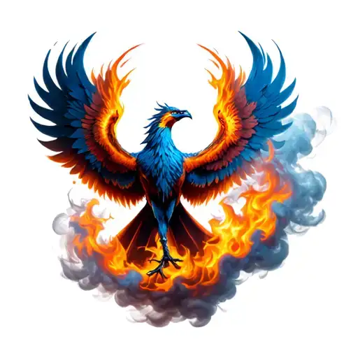 Phoenix Rising Through Smoke And Flames