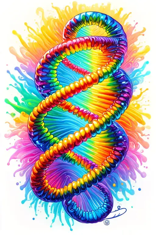 Rainbow Helix Connecting Atoms