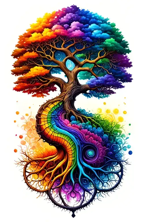 Rainbow Tree Of Life With Helix As Roots