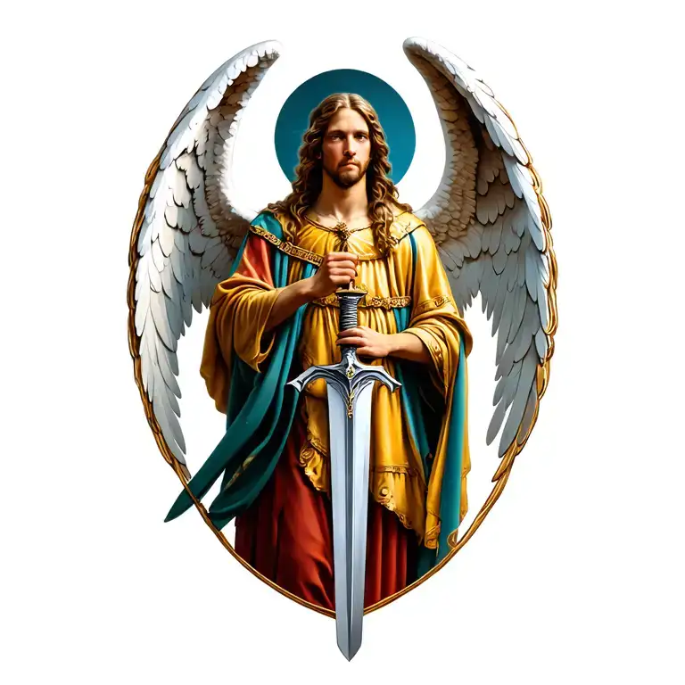 Guardian Angel Holding A Sword