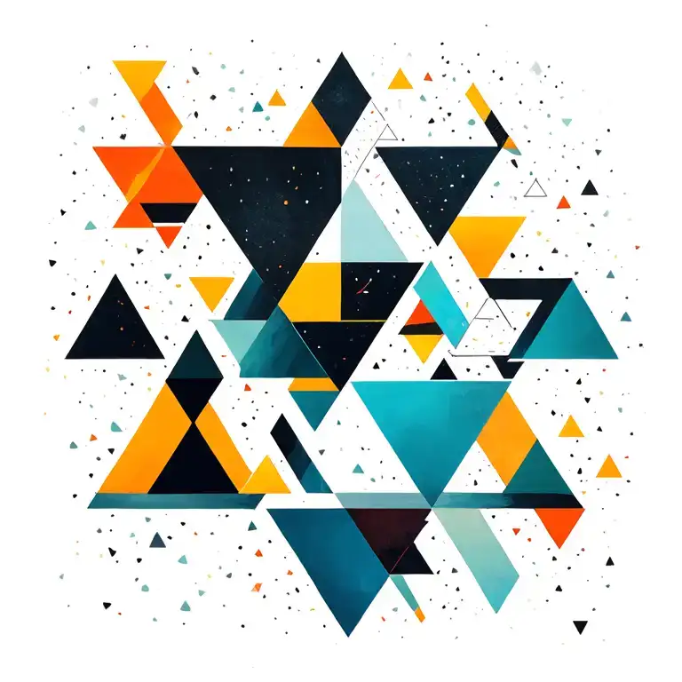 Geometric Asymmetrical Mini Triangles Scattered Throughout