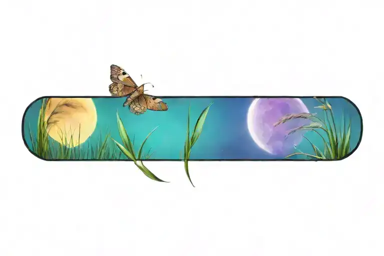 Moth And Grass And Moon And Water