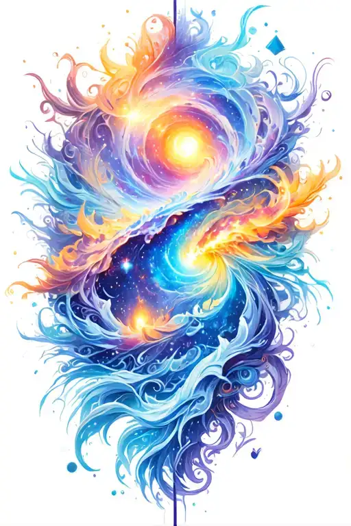 Vertical Armband Colored Galaxy Deasign