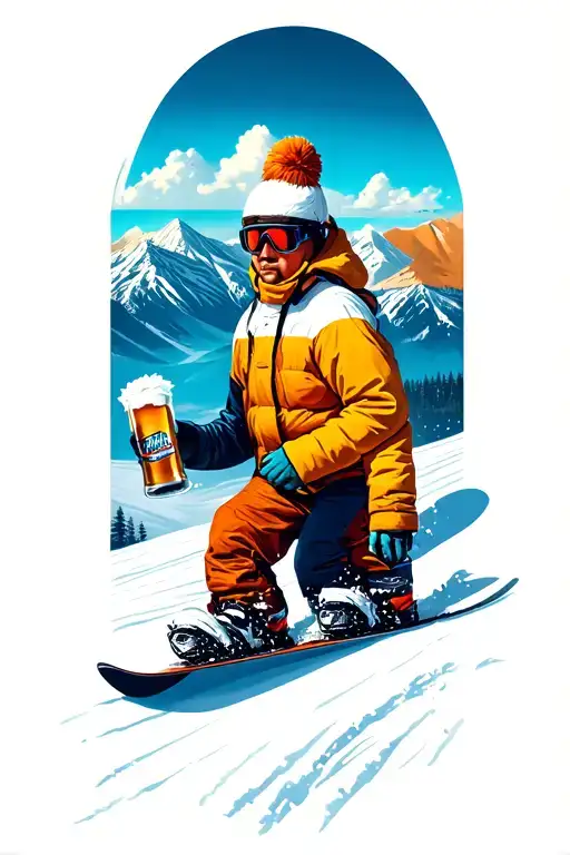 America Snowboard Beer Family Outdoors