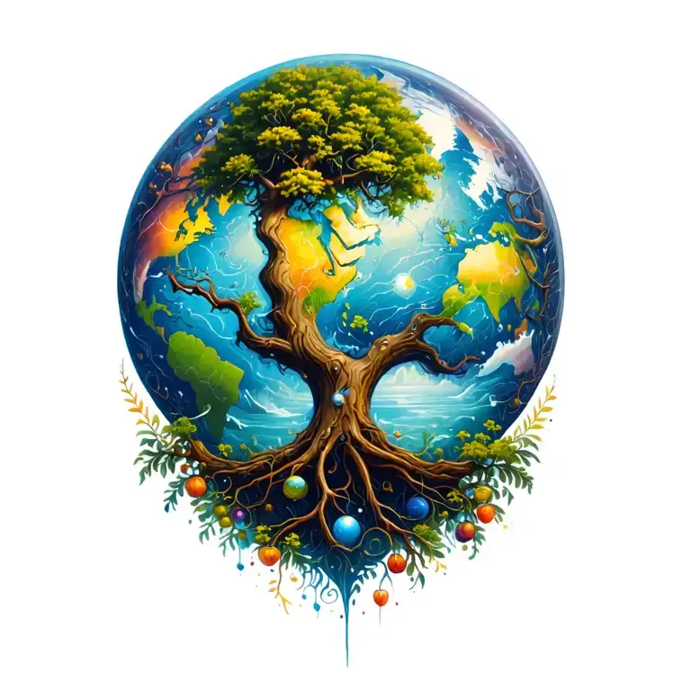 Tree Of Life With The World Around It