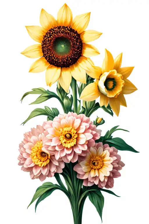 Narcissus Sunflower Chrysanthemum Flowers