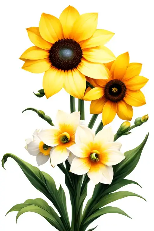 Narcissus Sunflower Chrysanthemum Flowers