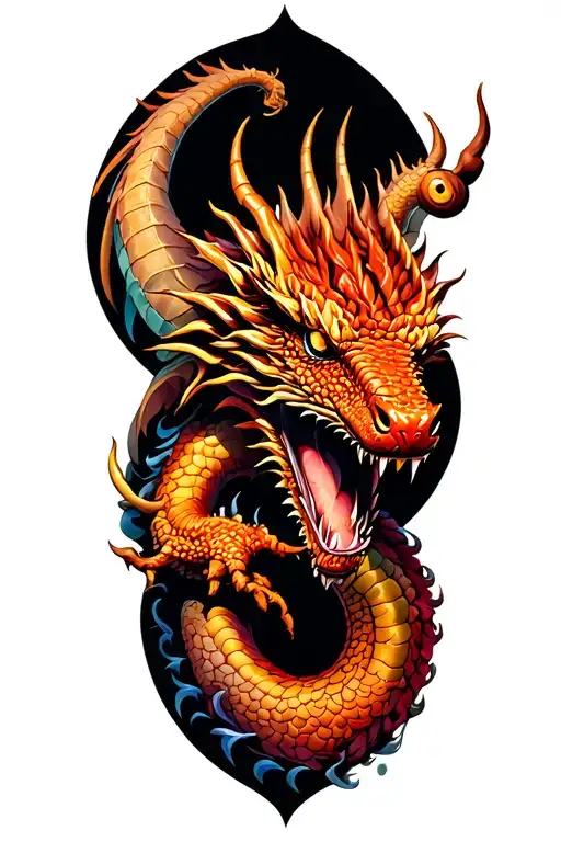 Dragon Steam Punk Rock Inspired Tattoo Featuring