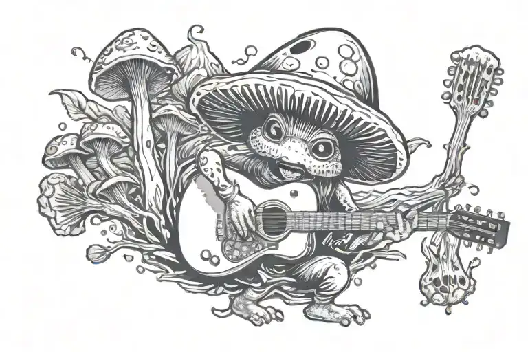 Mushroom Playing Guitar