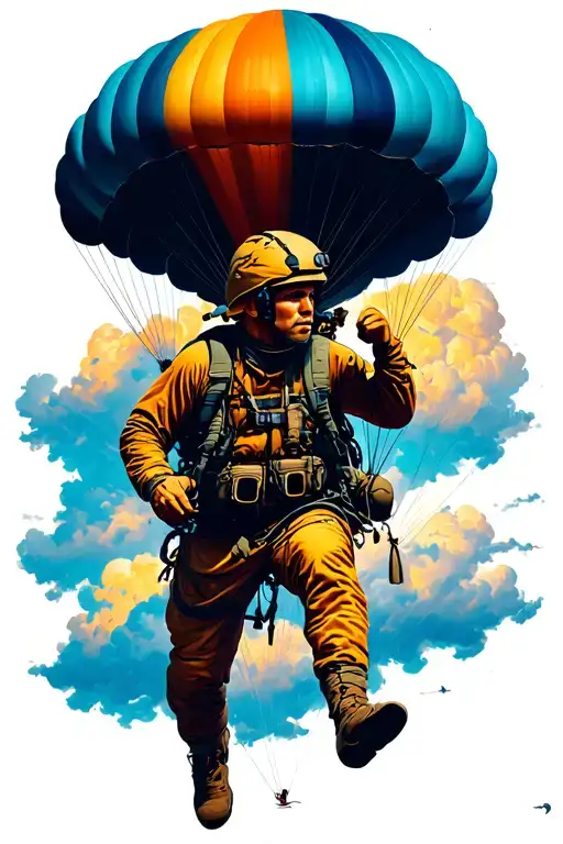 Paratrooper Jumping Out Of Plane