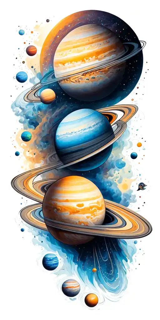 Solar System Sleeve Into Chest