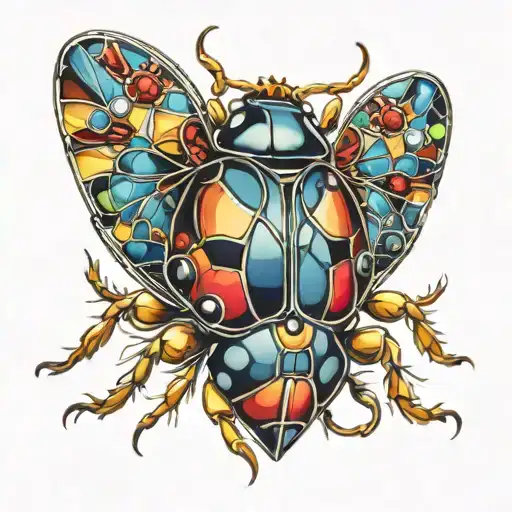 Ladybug Made Of Stained Glass