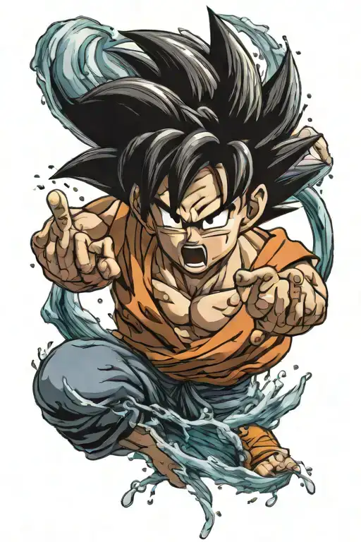 Son Goku Swimming