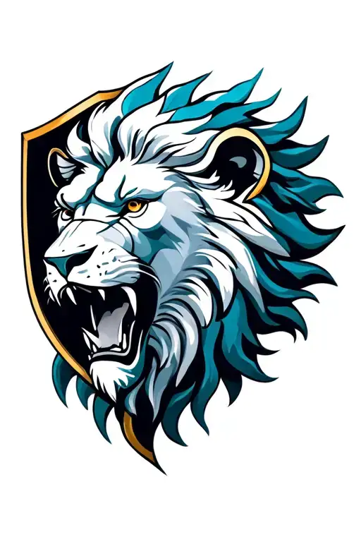 Crest Shield Lion Roaring