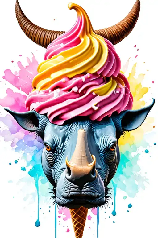 Rhino Ice Cone Ice Cream Instead Of Horn