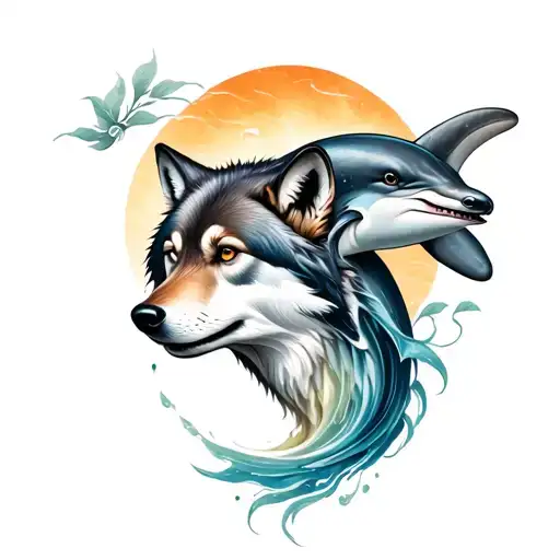 Wolf And Dolphin