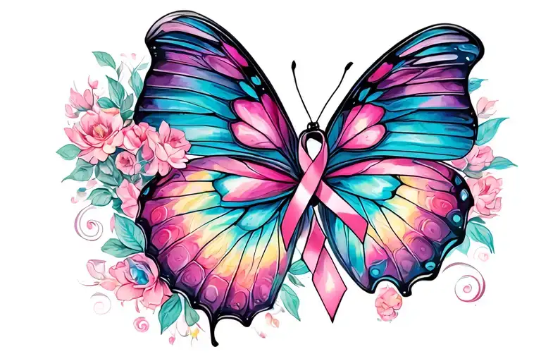 Butterfly Cancer Ribbon