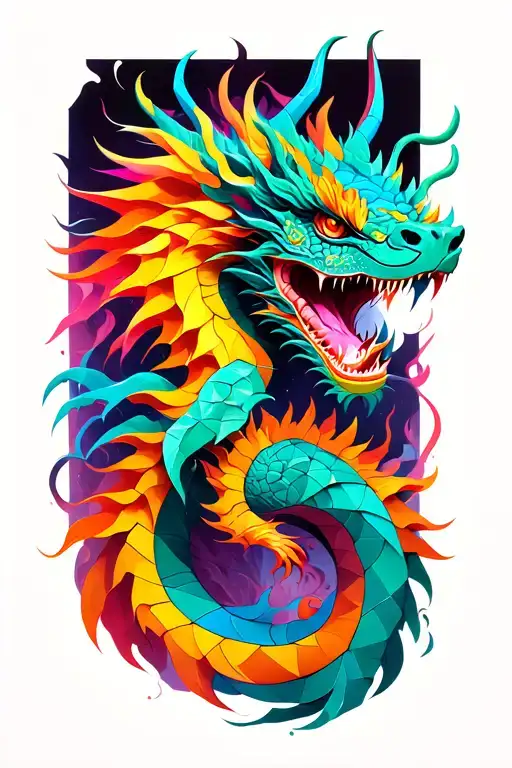 Geometric Dragon Wrapped