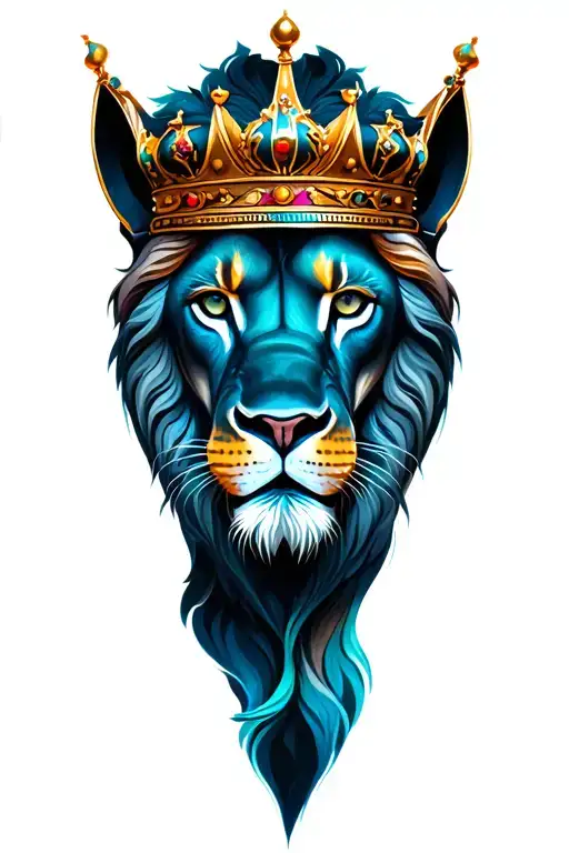 Crowned Lion Face