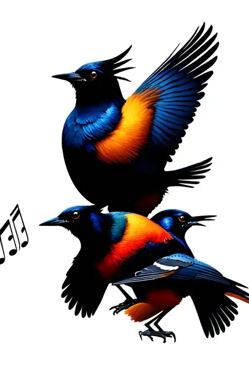 Three Birds Music Notes