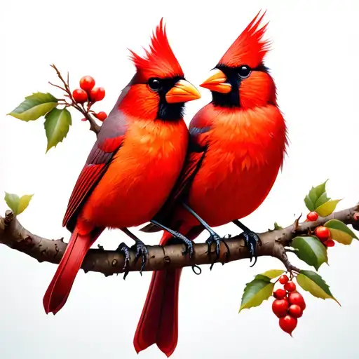 Cardinals Sitting On A Branch