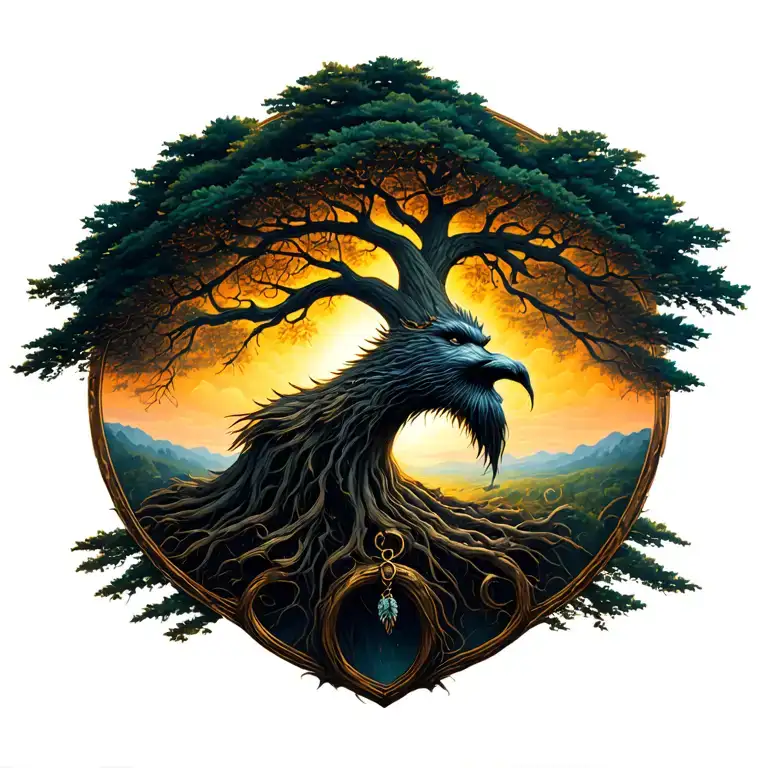 Odin Hanging From The Tree Of Life Tree