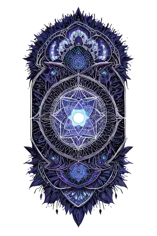 Dark Sacred Geometry Mandala Design Incorporating Elements