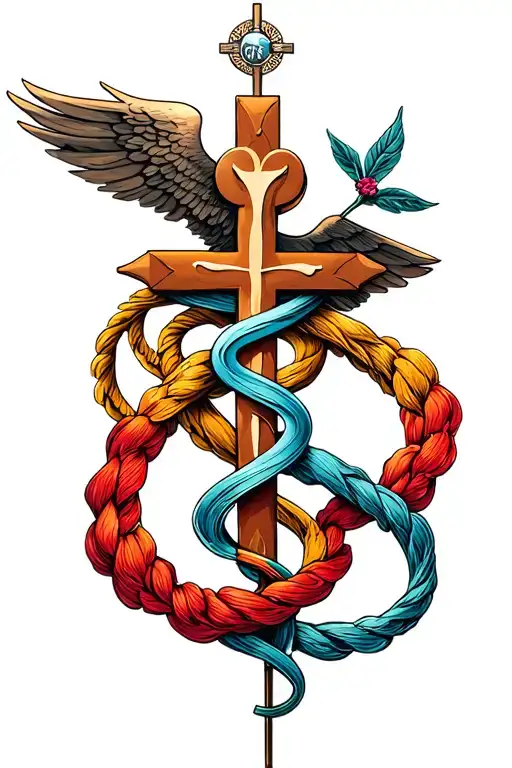 Nursing Logo Intertwined With Christian Cross
