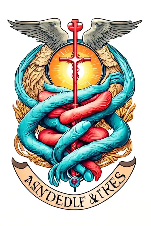 Nursing Logo Intertwined With Christian Elements