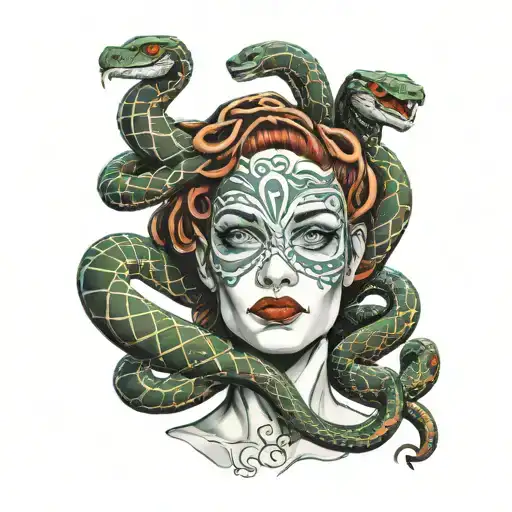 Woman With Snakes For Her Head