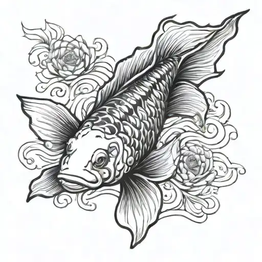 Koi Fish Swimming