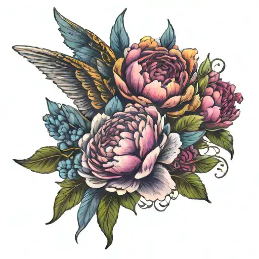 Peony Larkspur Angel Wings