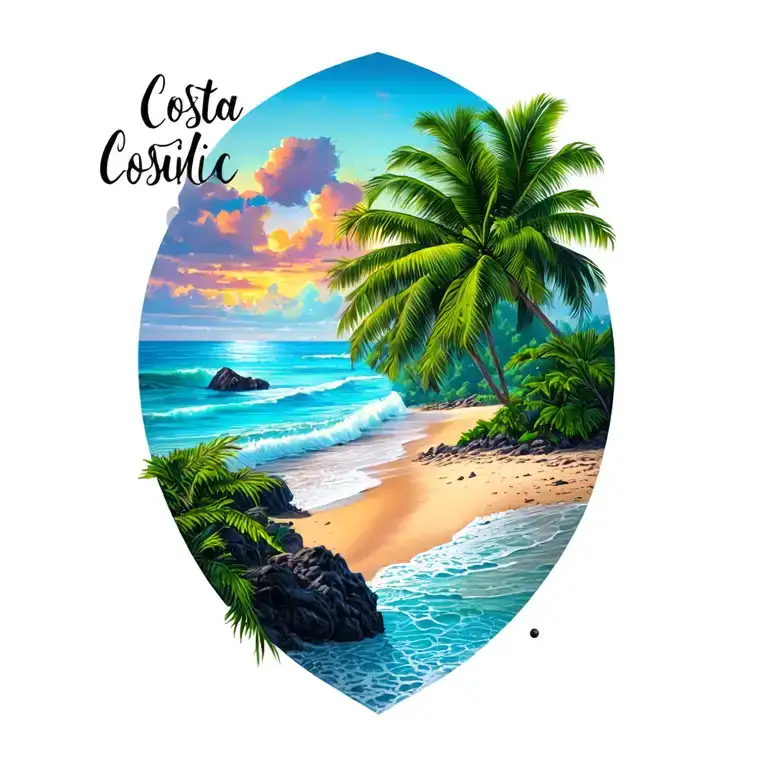 Costa Rica Pacific Beach Scene Inspired