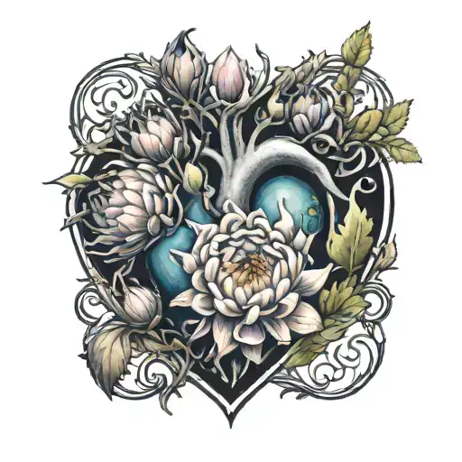 Heart Chrysanthemum Larkspur