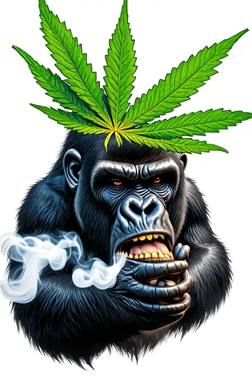 Angry Gorilla Smoking Weed