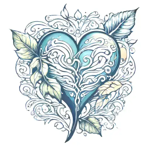 Ocean Sun Heart Leaf