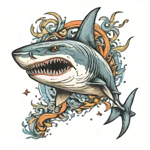 Shark With The Number 1 Branded On It