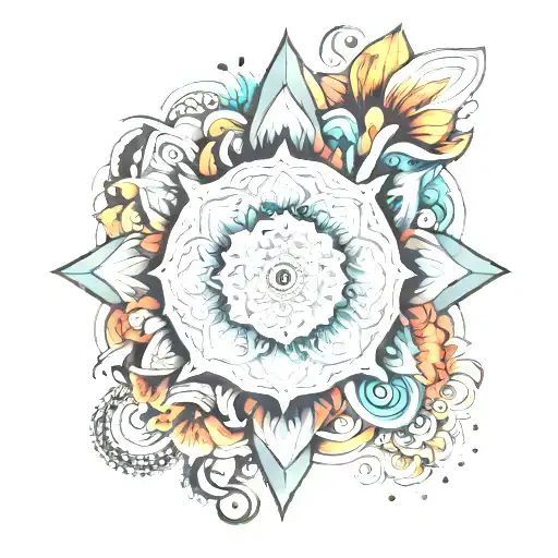 Mandala And Trippy Scenery Abstract