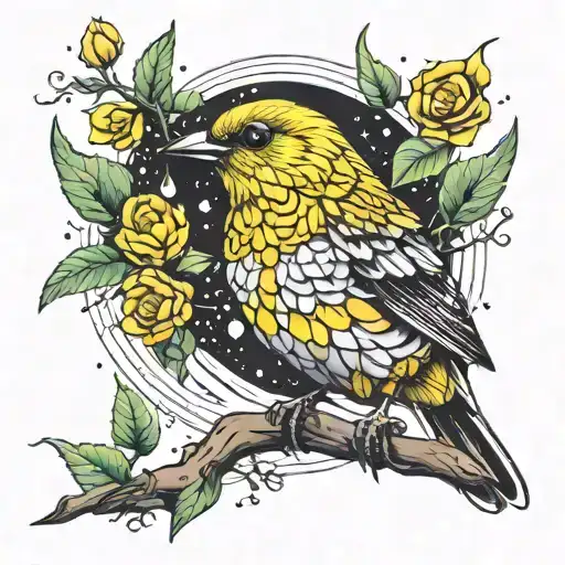 Yellow Bird Pretty Lights Inspired