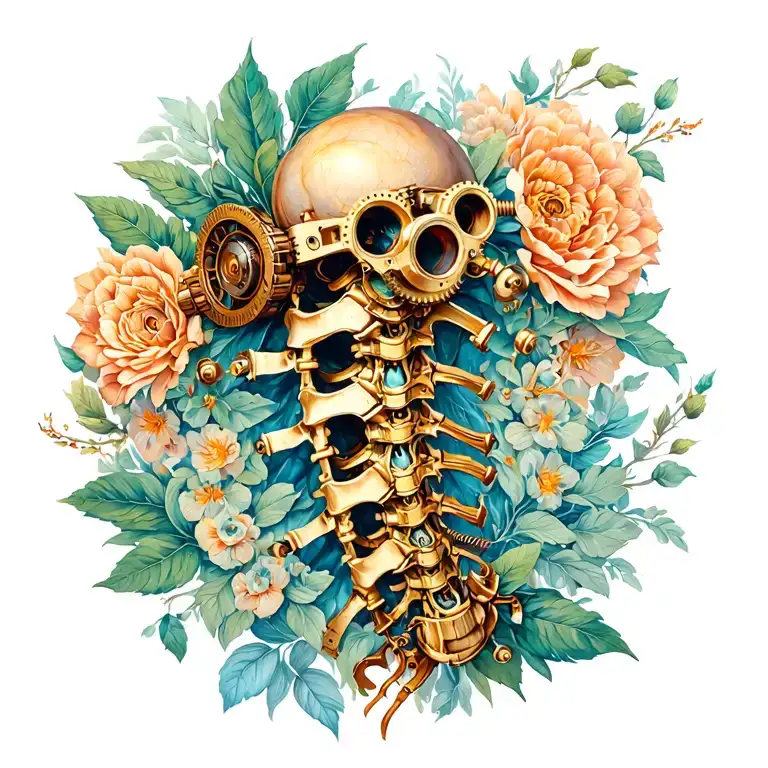 Majorly Steampunk-inspired Spine With A Natural Element