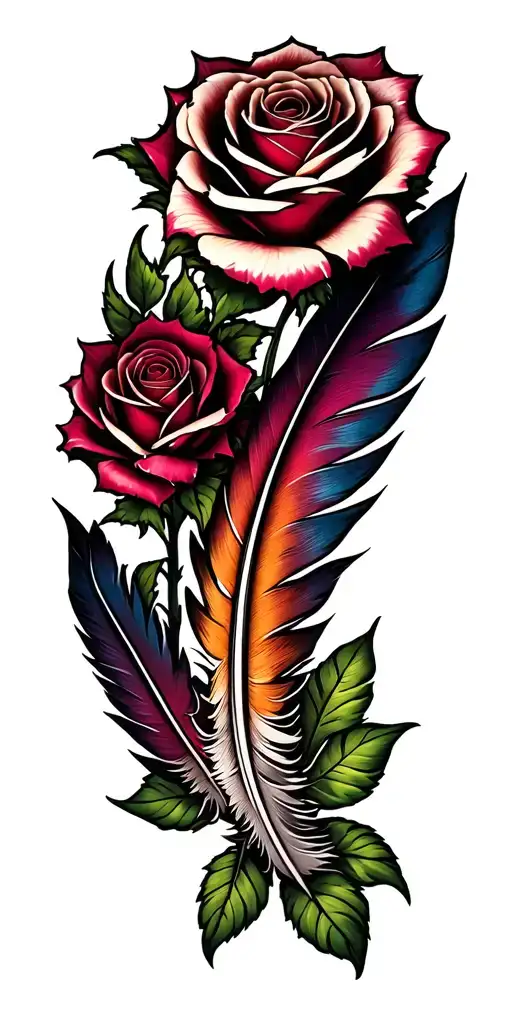 Feathers Horseshoe Roses