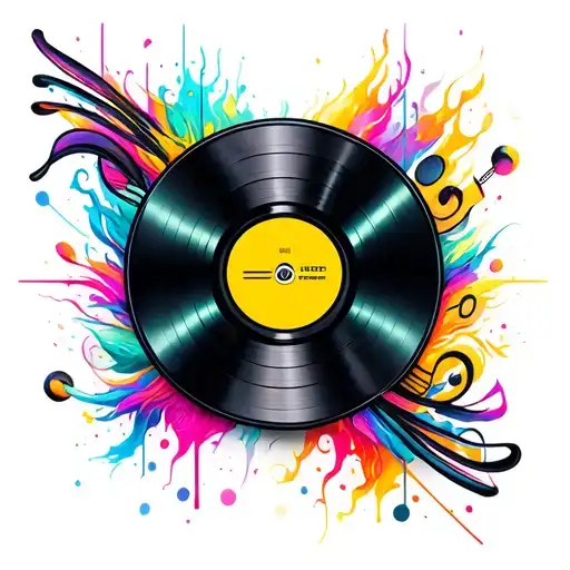 Dj Vinyl And Music Symols