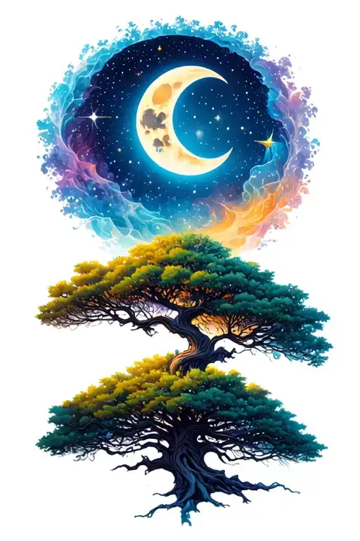 Stars Moon Tree