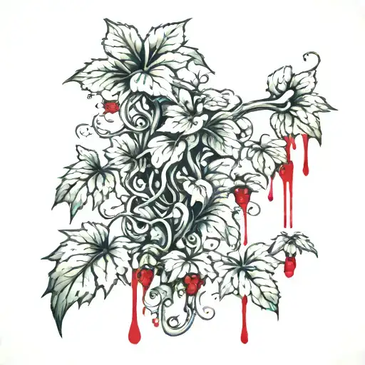 Vine Growing With Blood Dripping Off