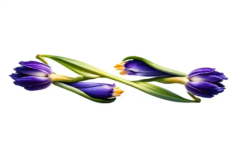 Viola And Tulip Intertwined