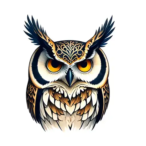 Owl With Skull Adorned