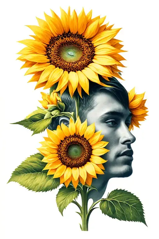 Duane With Sunflower Blooming